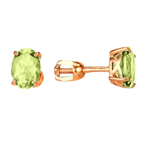 Серьги из золота с хризолитом