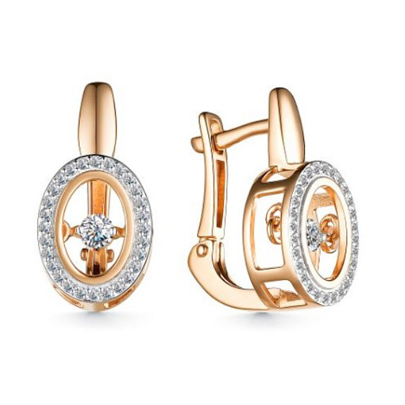 Серьги золотые 25861-100 | Кольцо золотое 15861-100 купить по цене 91624 руб. в ювелирном магазине ⭐️ «Золотая Подкова»