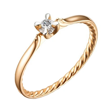 Кольцо золотое 15879-100 | Кольца с бриллиантами купить по выгодной цене в ювелирном магазине ⭐️ «Золотая Подкова»