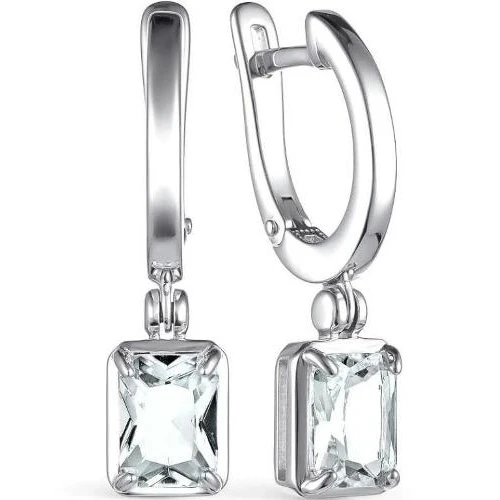 Серьги из серебра с горным хрусталём