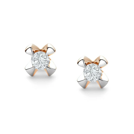 Серьги золотые 26047-100 | Пусеты винтовые серьги купить по выгодной цене в ювелирном магазине ⭐️ «Золотая Подкова»