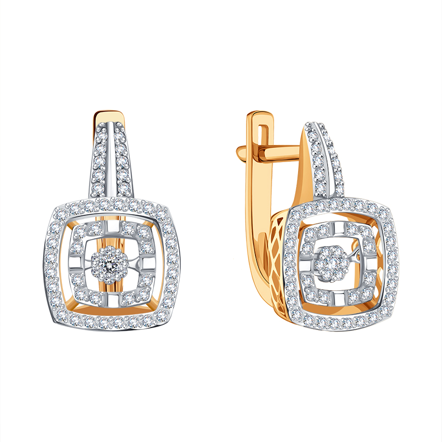 Серьги золотые Т14602В864 | Кольцо золотое Т14601Б659 купить по цене 90300 руб. в ювелирном магазине ⭐️ «Золотая Подкова»