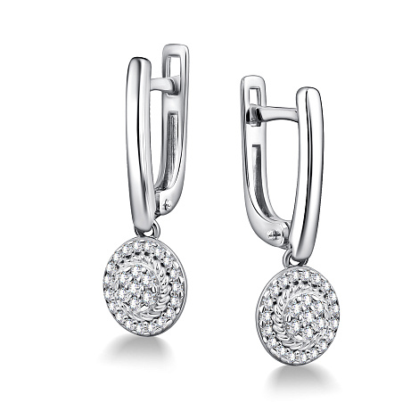 Серьги из серебра с фианитами