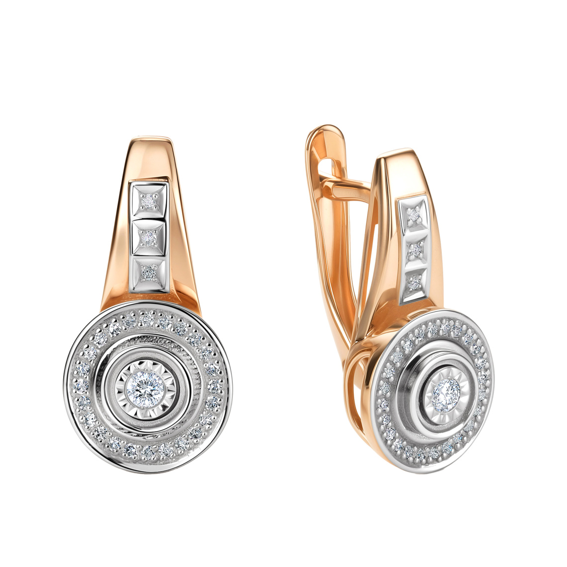 Серьги золотые 25910-100 | Кольцо золотое 15910-100 купить по цене 65246 руб. в ювелирном магазине ⭐️ «Золотая Подкова»