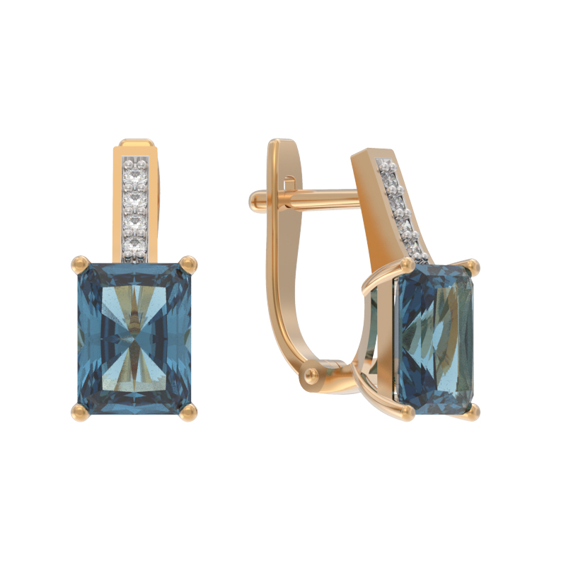 Серьги золотые 1043192-11130-T | Кольцо золотое 1043191-11130-T купить по цене 41574 руб. в ювелирном магазине ⭐️ «Золотая Подкова»