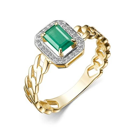 Кольцо золотое 15633-301 | Кольца с изумрудами купить по выгодной цене в ювелирном магазине ⭐️ «Золотая Подкова»