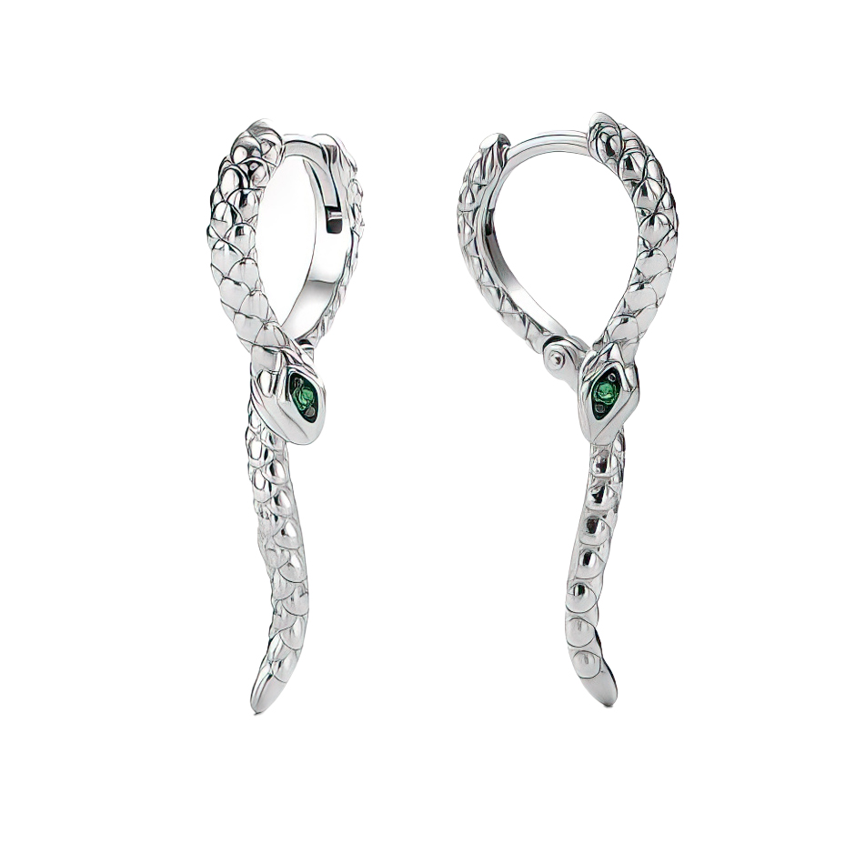 Серьги из серебра с фианитами