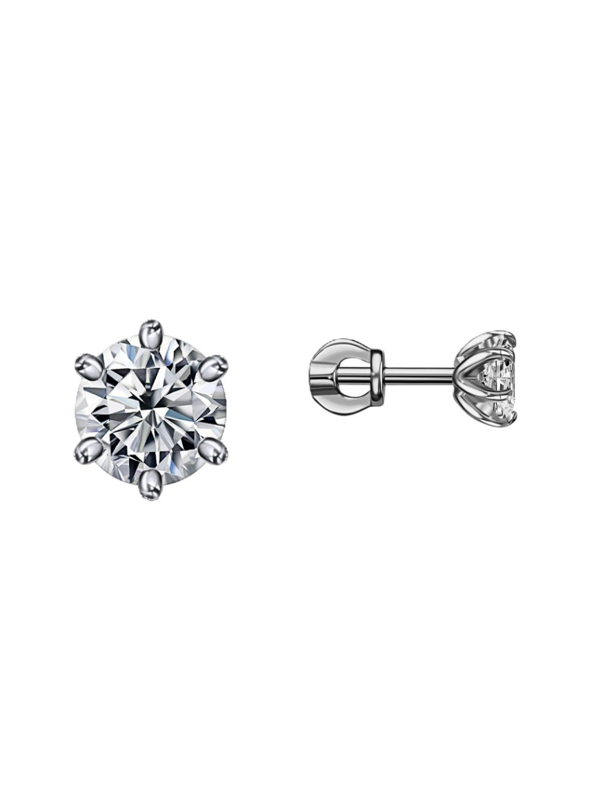 Серьги из серебра с фианитами