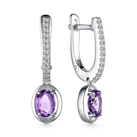 Серьги из серебра с аметистом