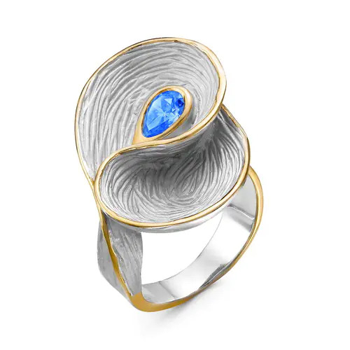 Кольцо серебряное К-11-0160W1 поз. | Серьги серебряные С-22-0160W1 поз. купить по цене 19816 руб. в ювелирном магазине ⭐️ «Золотая Подкова»