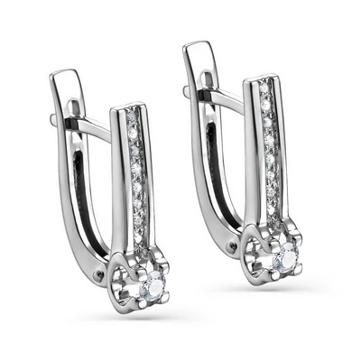 Серьги золотые 12-11274-1000 | Серьги с бриллиантами купить по выгодной цене в ювелирном магазине ⭐️ «Золотая Подкова»