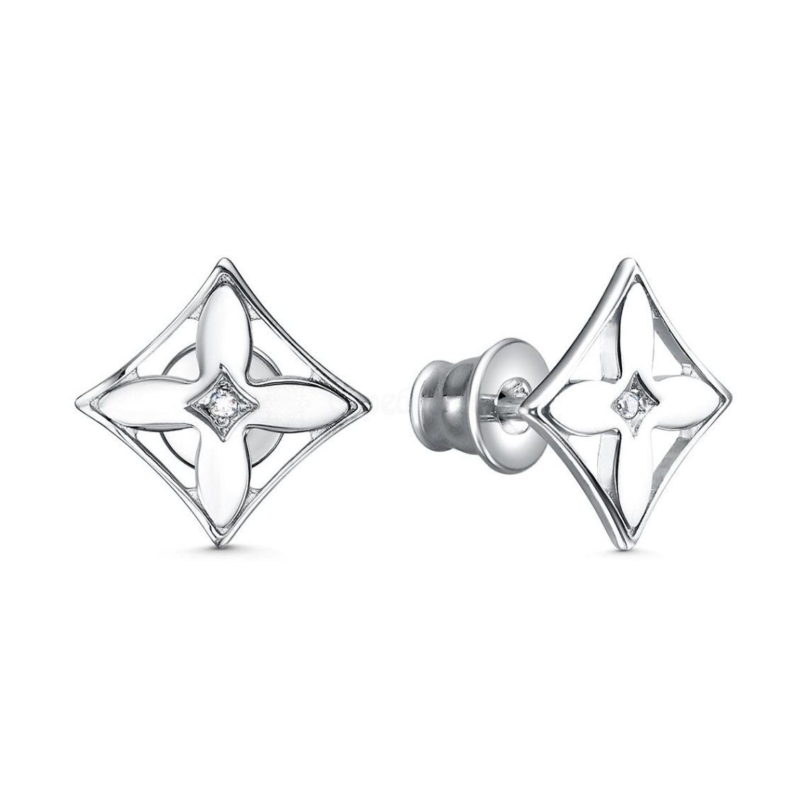 Серьги из серебра с фианитами