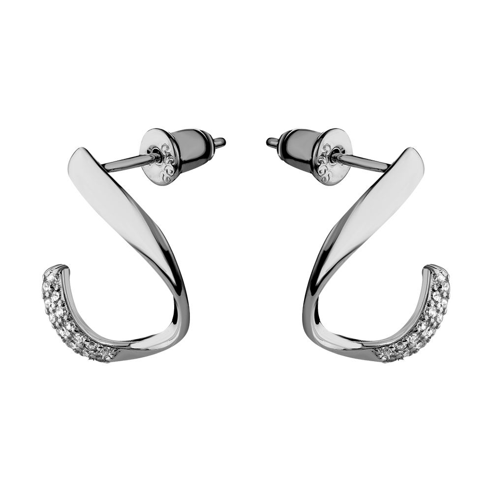 Серьги из серебра с фианитами