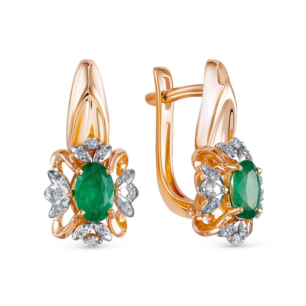 Серьги золотые 24342-101 | Подвеска золотая 34342-101 купить по цене 60634 руб. в ювелирном магазине ⭐️ «Золотая Подкова»