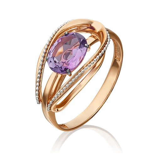Кольцо золотое 01-5390-00-203-1111-57 №19 1 | Кольца с аметистом купить по выгодной цене в ювелирном магазине ⭐️ «Золотая Подкова»