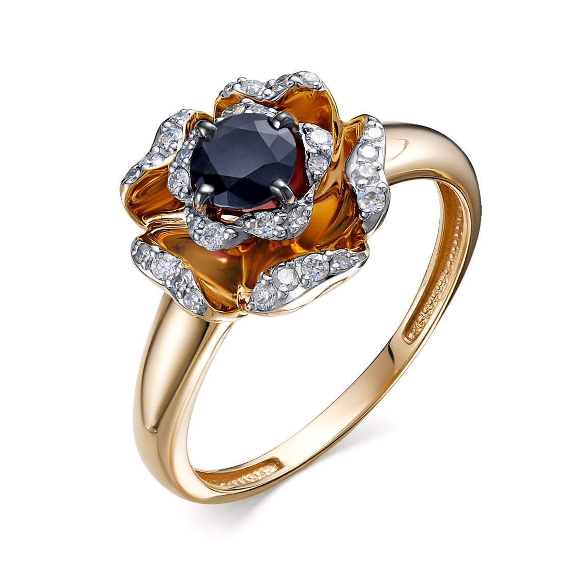 Кольцо золотое 14340-102 | Серьги золотые 24340-102 купить по цене 236292 руб. в ювелирном магазине ⭐️ «Золотая Подкова»