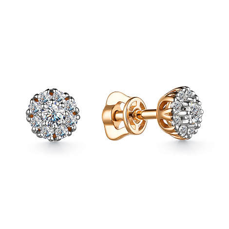 Серьги золотые 25363-100 | Кольцо золотое 15363-100 купить по цене 132666 руб. в ювелирном магазине ⭐️ «Золотая Подкова»