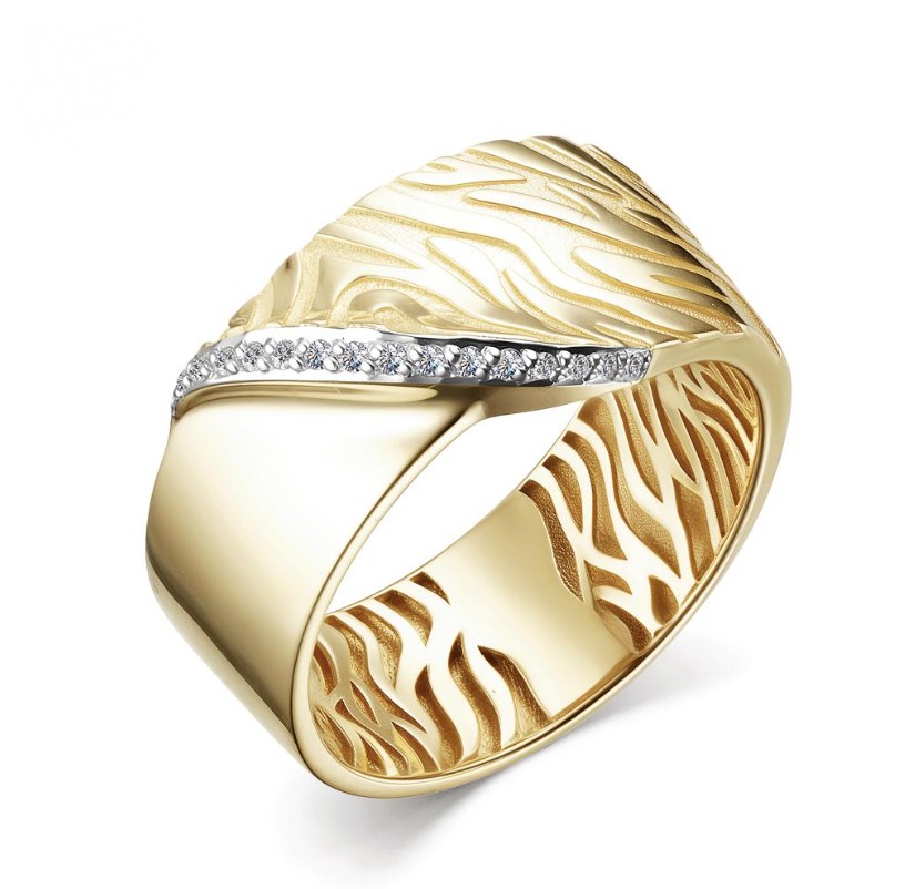 Кольцо золотое 15648-300 | Серьги золотые 25648-300 купить по цене 147649 руб. в ювелирном магазине ⭐️ «Золотая Подкова»