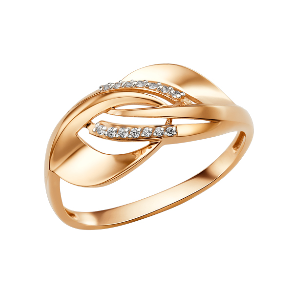 Кольцо золотое 011621-1102 | Серьги золотые 011622-1102 купить по цене 50662 руб. в ювелирном магазине ⭐️ «Золотая Подкова»