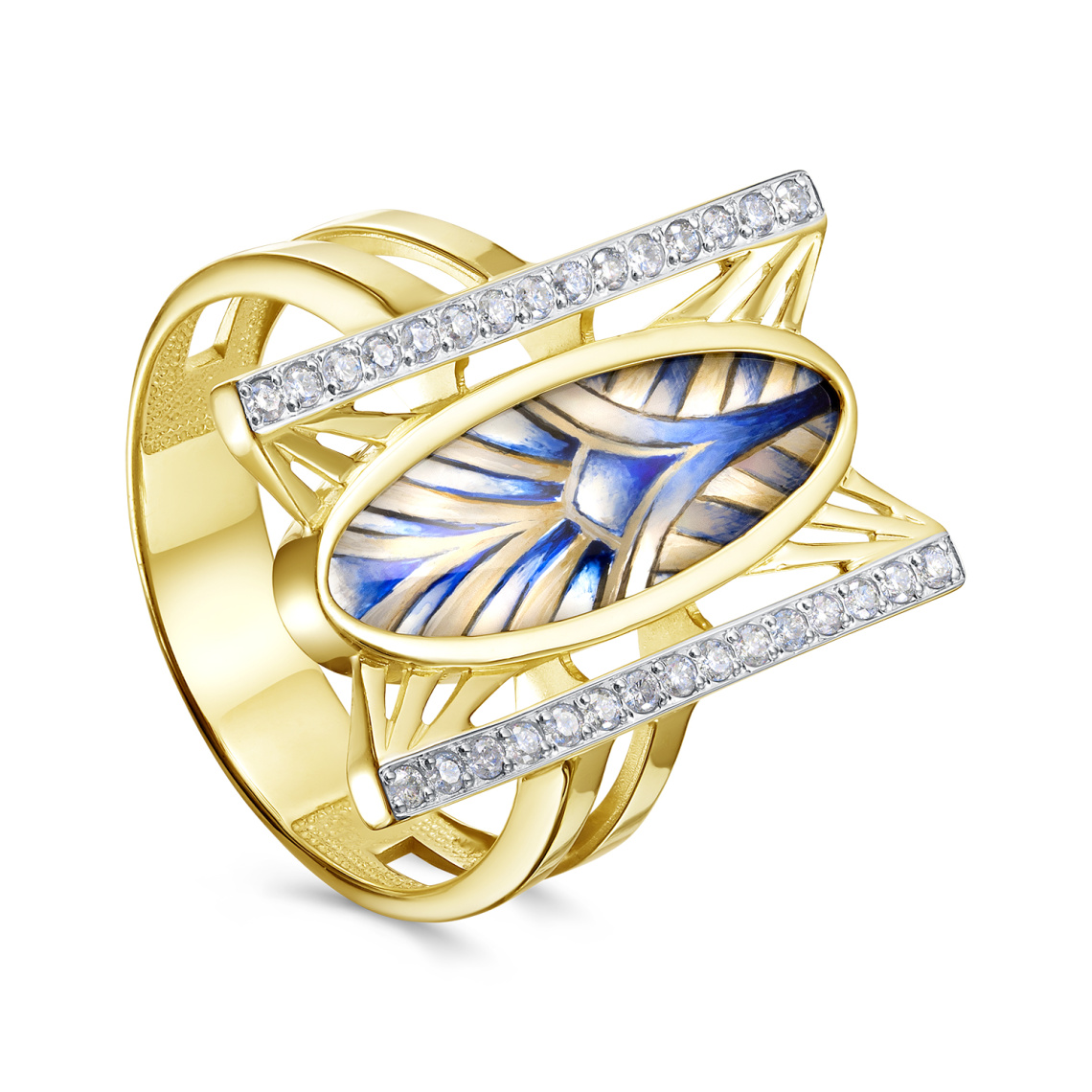 Кольцо золотое 11-22039-62400 | Серьги золотые 12-22039-62400 купить по цене 330971 руб. в ювелирном магазине ⭐️ «Золотая Подкова»