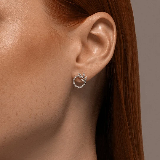 Серьги из серебра с фианитами
