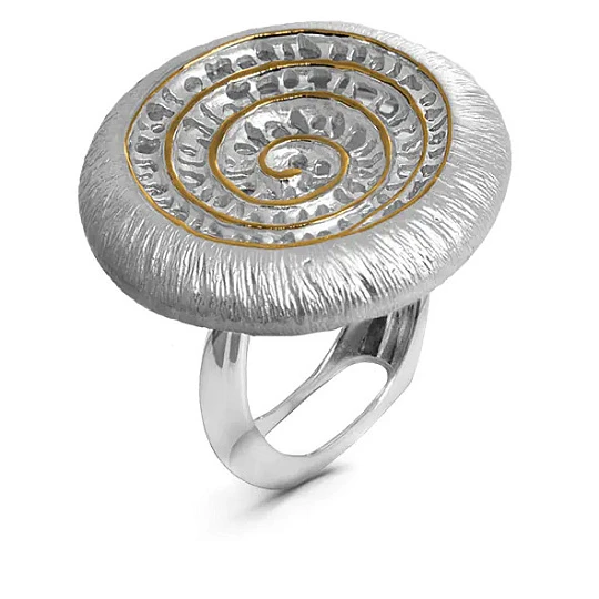 Кольцо серебряное К-11-0393W0 | Ювелирные изделия в сети Золотая Подкова