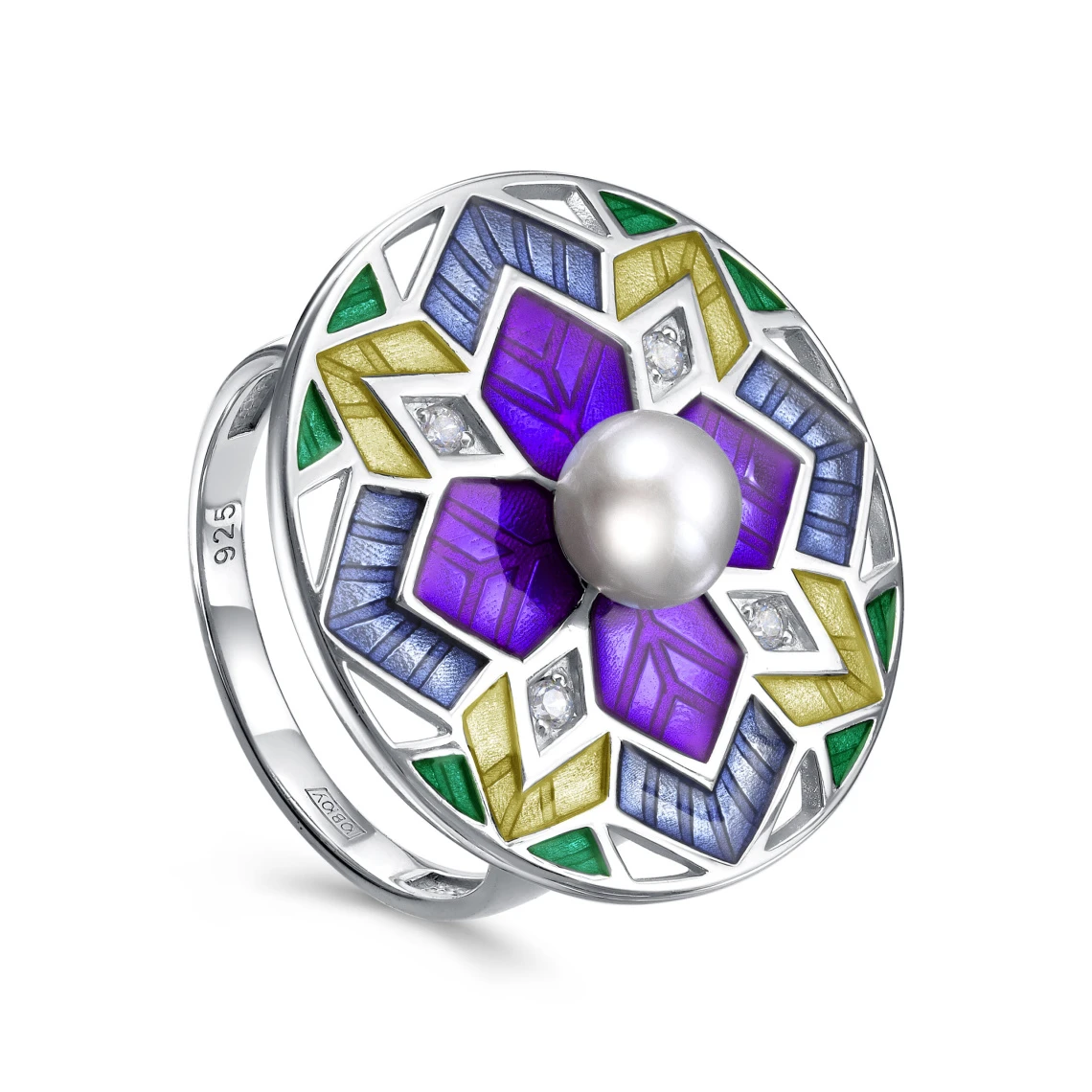 Кольцо серебряное 11-865-1501 | Ювелирные изделия С жемчугом купить по выгодной цене в ювелирном магазине ⭐️ «Золотая Подкова»