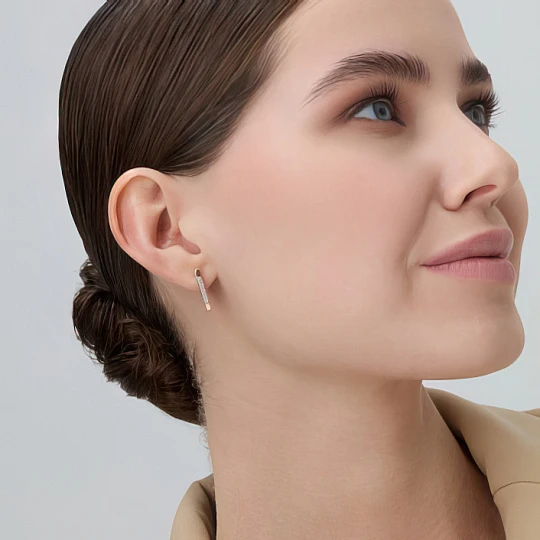 Серьги золотые 26271-100 | Ювелирные изделия от бренда Алькор 💍 купить по доступной цене в ювелирной сети «Золотая Подкова»