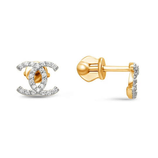 Серьги золотые 001362-1102 | Ювелирные изделия в сети Золотая Подкова