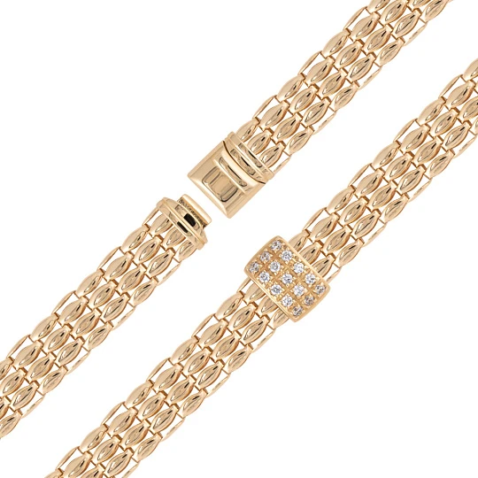 Браслет золотой 0606129 | Браслеты с фианитом купить по выгодной цене в ювелирном магазине ⭐️ «Золотая Подкова»