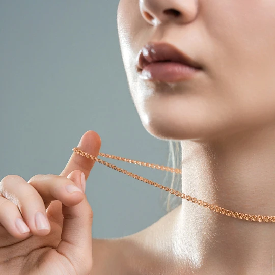 Цепь золотая Роза Ц030 П | Золотые цепи купить по выгодной цене в ювелирном магазине ⭐️ «Золотая Подкова»