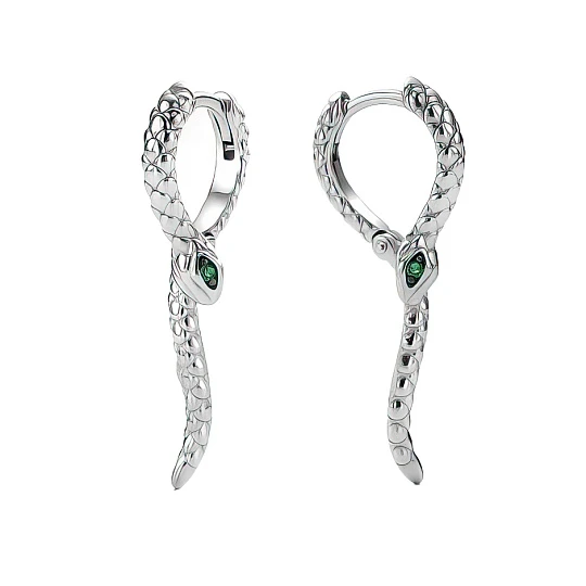 Серьги из серебра с фианитами