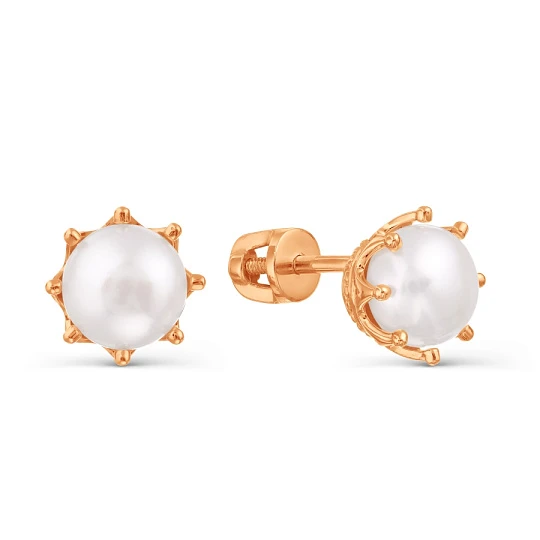 Серьги золотые Т108028230 | Серьги с жемчугом купить по выгодной цене в ювелирном магазине ⭐️ «Золотая Подкова»