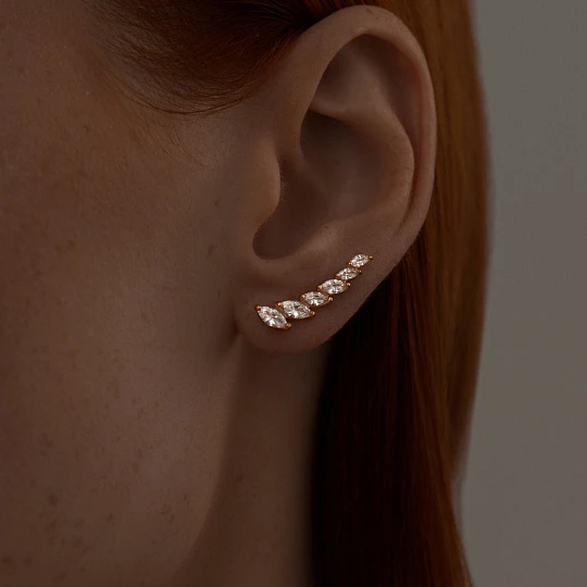 Серьги серебряные 93020984 поз. | Зажимы серьги купить по выгодной цене в ювелирном магазине ⭐️ «Золотая Подкова»