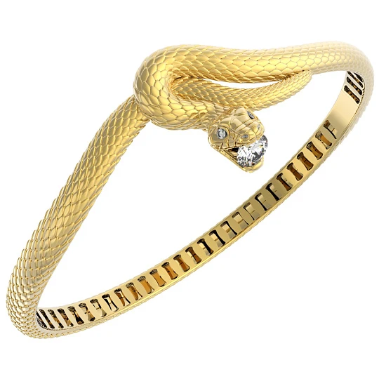 Браслет золотой 9401689 Змея | Браслеты с бриллиантами купить по выгодной цене в ювелирном магазине ⭐️ «Золотая Подкова»