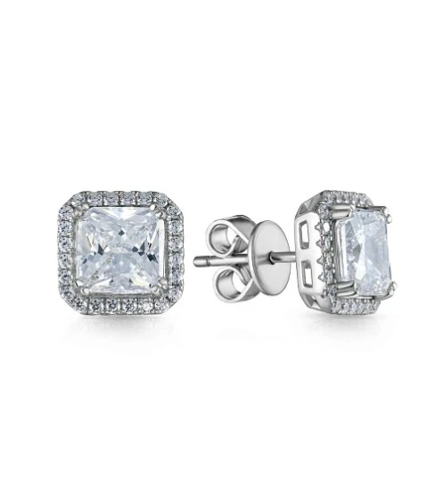 Серьги из серебра с фианитами