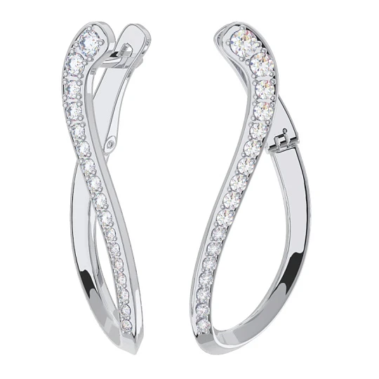 Серьги из серебра с фианитами
