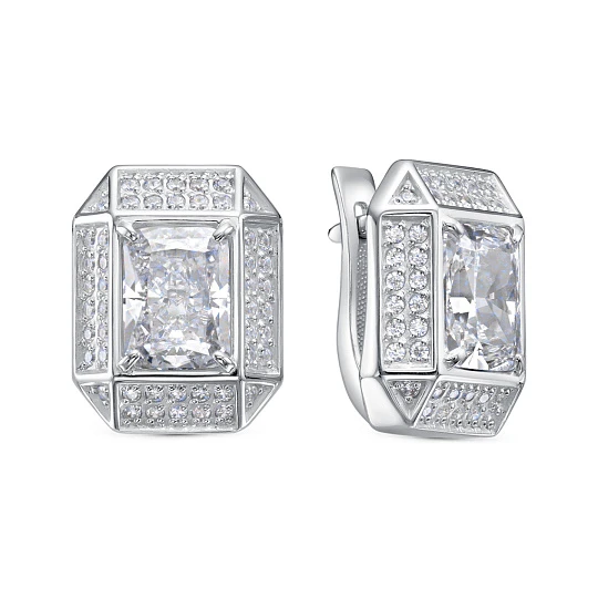 Серьги серебряные 12-791-21500 | Женские серебряные серьги купить по выгодной цене в ювелирном магазине ⭐️ «Золотая Подкова»