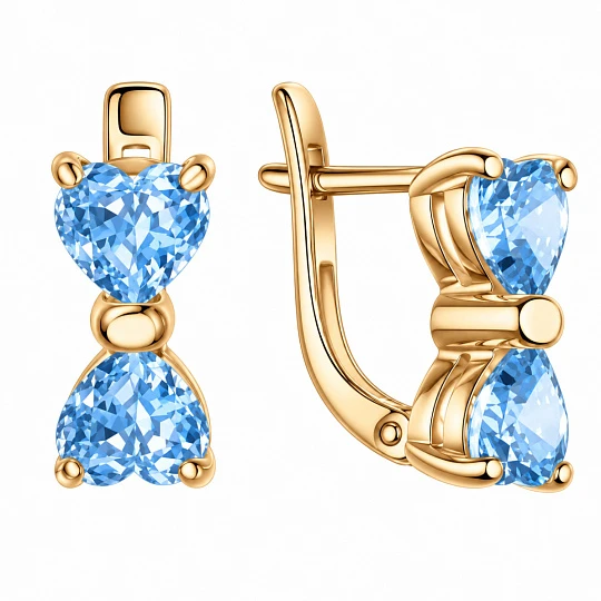 Серьги из золота с фианитами