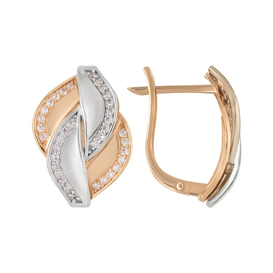 Серьги из золота с фианитами