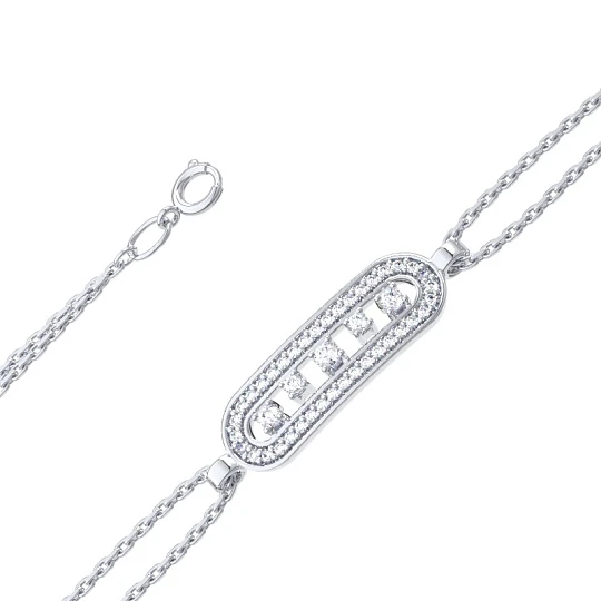 Браслет серебряный 7121609-00775 | Браслеты с фианитом купить по выгодной цене в ювелирном магазине ⭐️ «Золотая Подкова»