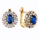 Серьги золотые E 6379 YG sap | Серьги золотые E 6379 YG sap купить по цене 183859 руб. в ювелирном магазине ⭐️ «Золотая Подкова»