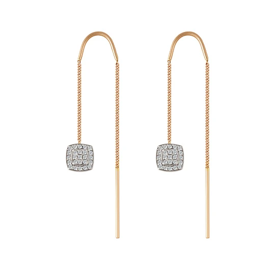 Серьги золотые 4458 | Продевки серьги купить по выгодной цене в ювелирном магазине ⭐️ «Золотая Подкова»