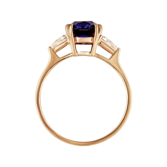 Кольцо золотое 920502Сапфир гт.Лс. | Кольца с сапфиром купить по выгодной цене в ювелирном магазине ⭐️ «Золотая Подкова»