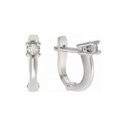 Серьги из серебра с фианитами