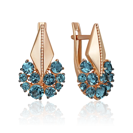 Серьги из золота с топазом