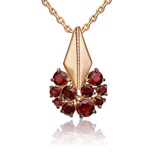 Подвеска золотая 03-3569-00-204-1110 | Подвески и кулоны с гранатом купить по выгодной цене в ювелирном магазине ⭐️ «Золотая Подкова»