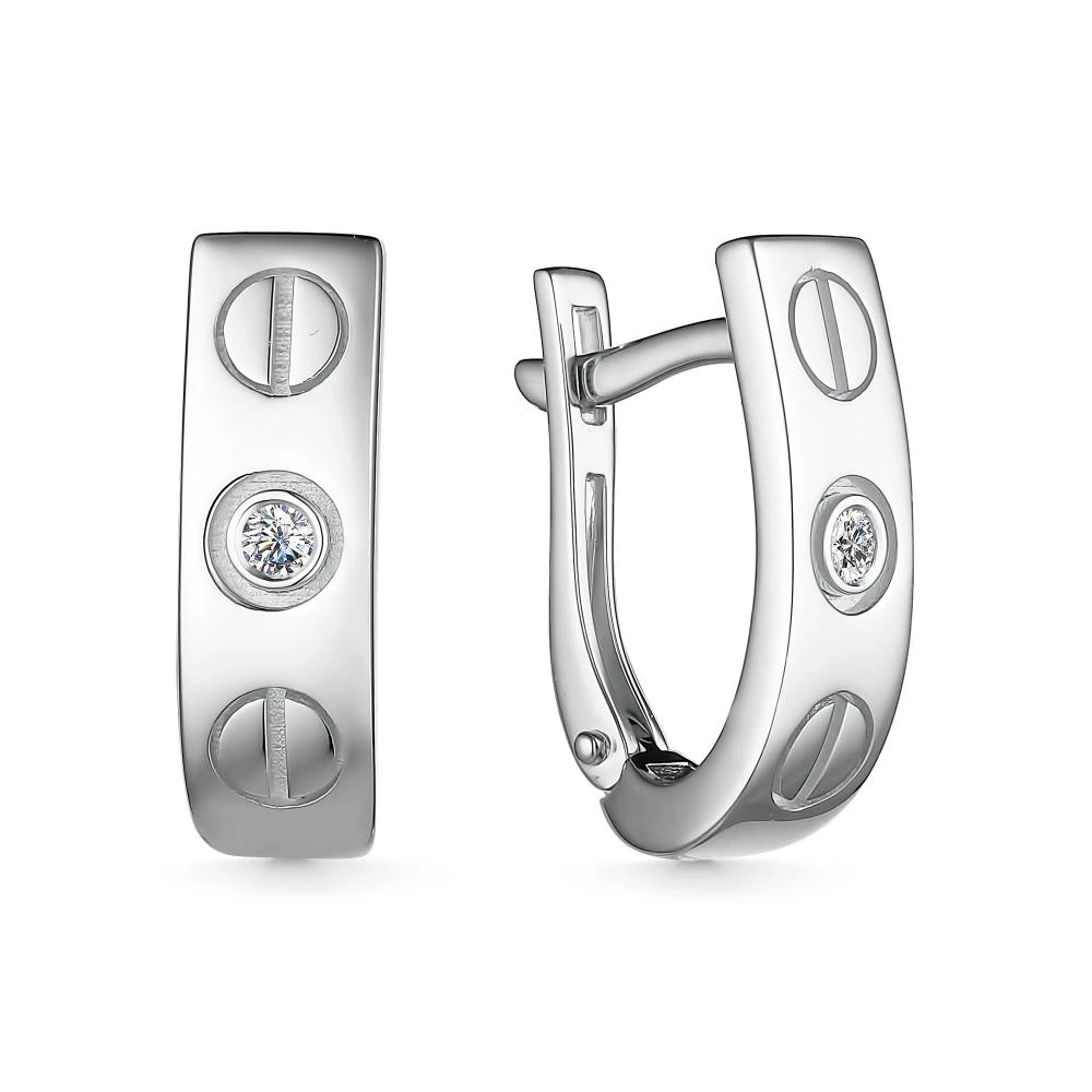 Серьги золотые 25775-200 | Серьги с бриллиантами купить по выгодной цене в ювелирном магазине ⭐️ «Золотая Подкова»