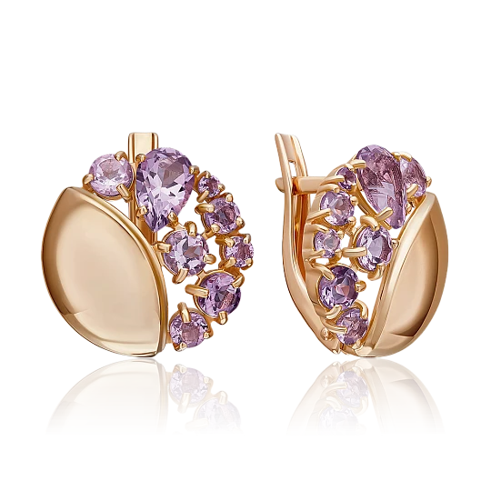 Серьги золотые 02-5396-00-203-1110 | Серьги с аметистом купить по выгодной цене в ювелирном магазине ⭐️ «Золотая Подкова»