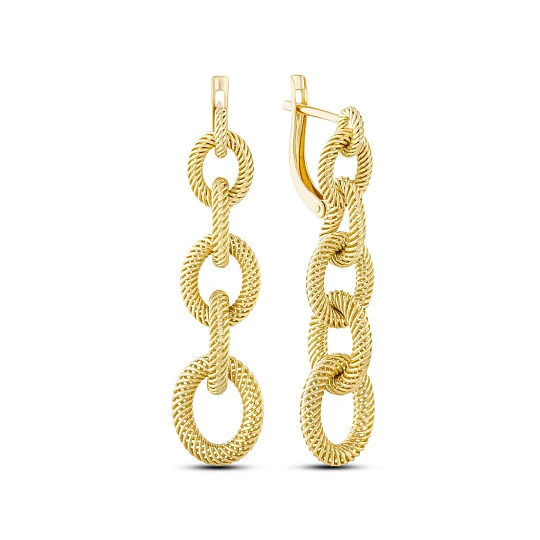 Серьги золотые 0102258 | Серьги без вставок купить по выгодной цене в ювелирном магазине ⭐️ «Золотая Подкова»